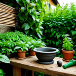 **

"A lush herb garden in Italy, overflowing with basil and mint, with a mortar and pestle in the foreground, safe for work, appropriate content, fully clothed, family-friendly, professional photography, perfect anatomy, correct proportions, natural lighting, vibrant colors."

**